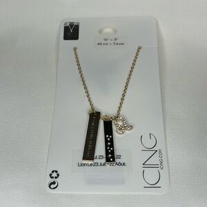 Icing Leo Necklace Gold